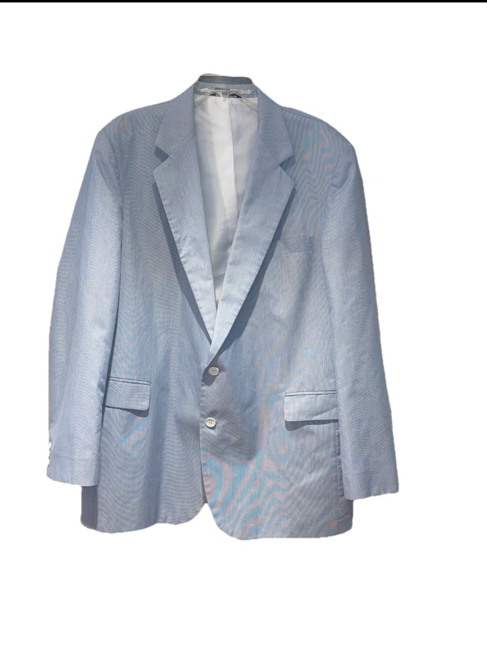 Vintage 90s Light Blue micro striped Men’s Two-Button Blazer